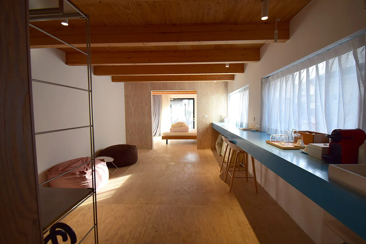 Renovated modern home with large window
