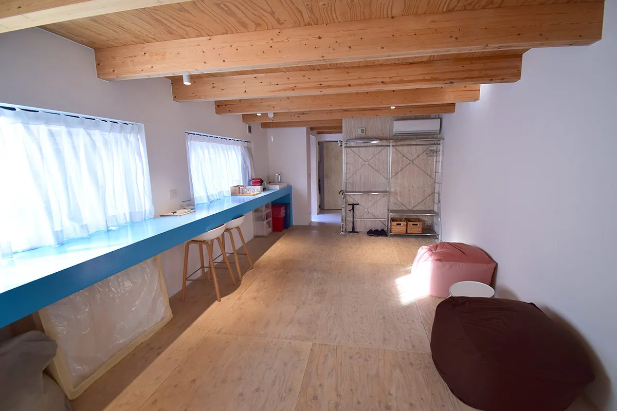 Renovated modern home with large window