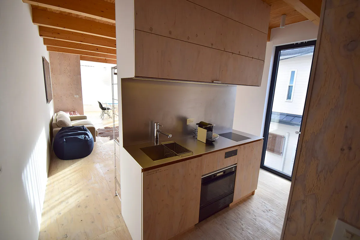 Renovated modern home with large window