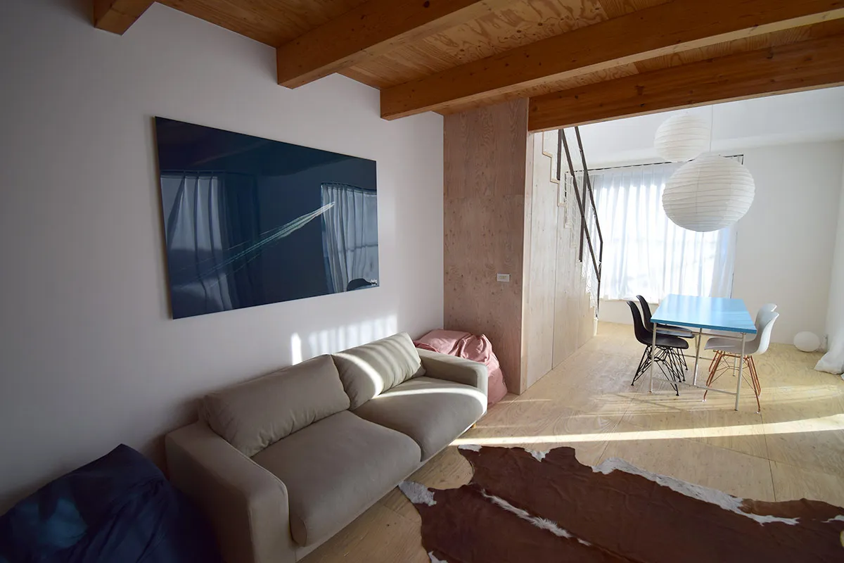 Renovated modern home with large window
