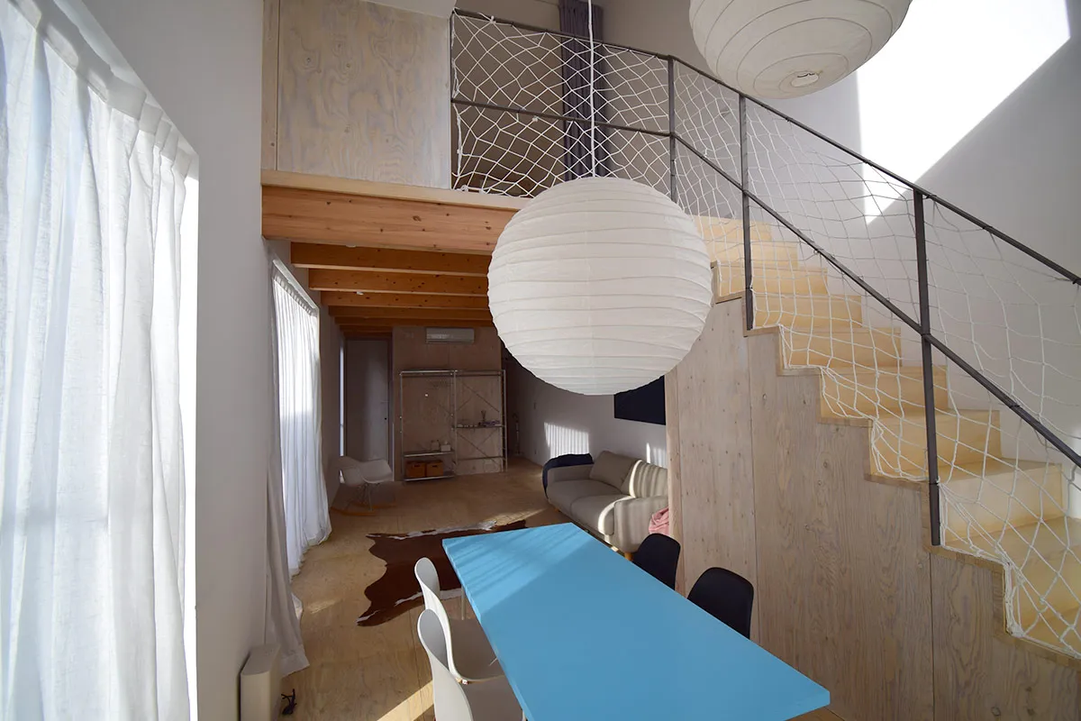 Renovated modern home with large window
