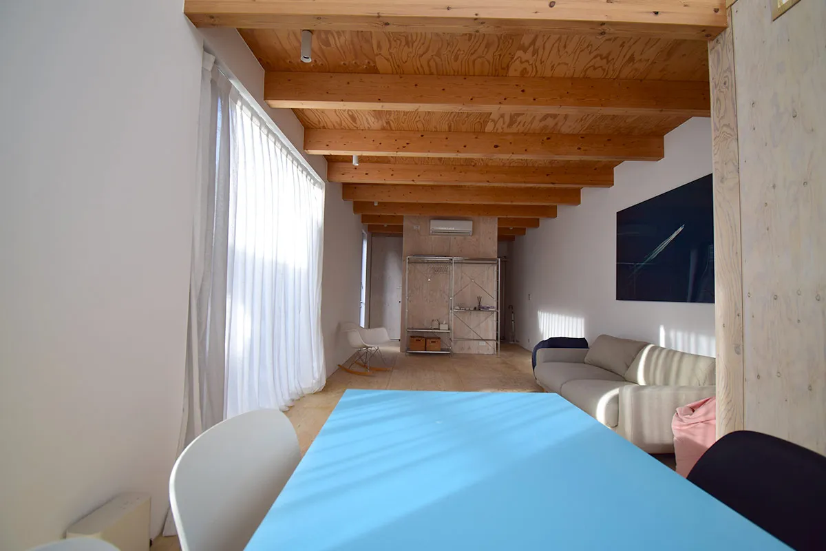 Renovated modern home with large window